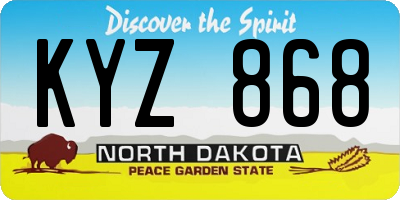 ND license plate KYZ868