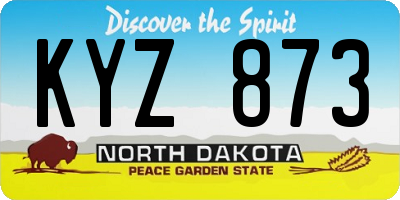 ND license plate KYZ873
