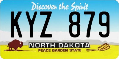ND license plate KYZ879