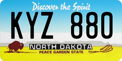 ND license plate KYZ880