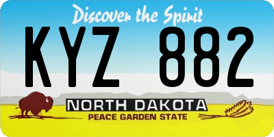 ND license plate KYZ882