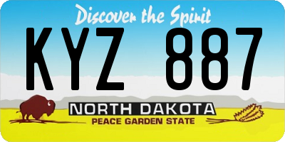 ND license plate KYZ887