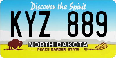 ND license plate KYZ889
