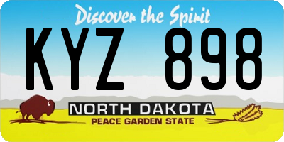 ND license plate KYZ898