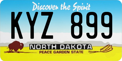 ND license plate KYZ899
