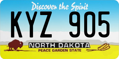 ND license plate KYZ905