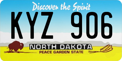 ND license plate KYZ906