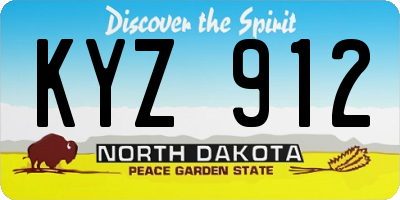 ND license plate KYZ912
