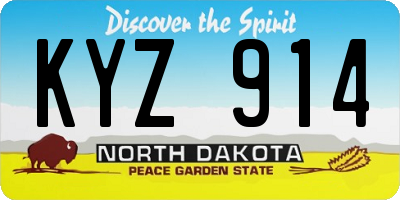 ND license plate KYZ914