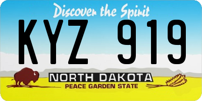 ND license plate KYZ919