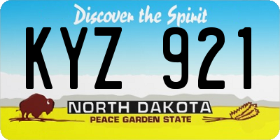 ND license plate KYZ921