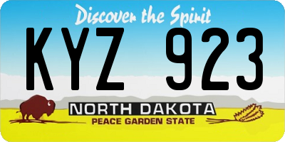 ND license plate KYZ923