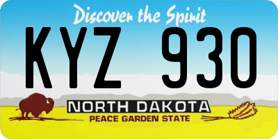 ND license plate KYZ930