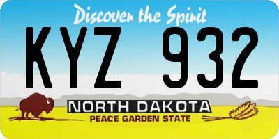 ND license plate KYZ932