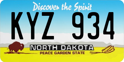ND license plate KYZ934