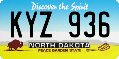 ND license plate KYZ936