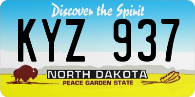 ND license plate KYZ937