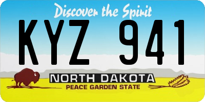 ND license plate KYZ941