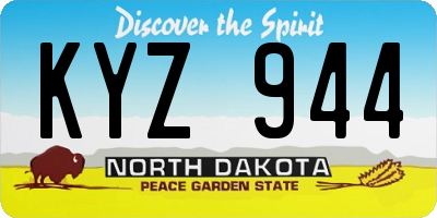ND license plate KYZ944