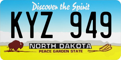 ND license plate KYZ949