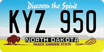 ND license plate KYZ950