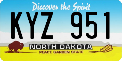 ND license plate KYZ951