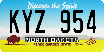 ND license plate KYZ954