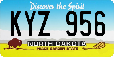 ND license plate KYZ956
