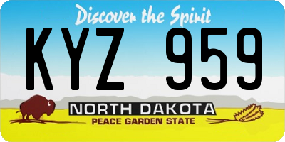 ND license plate KYZ959