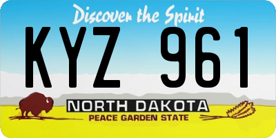 ND license plate KYZ961