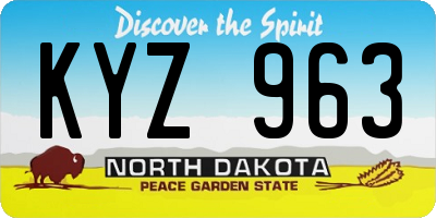 ND license plate KYZ963