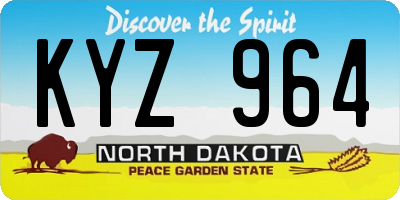 ND license plate KYZ964