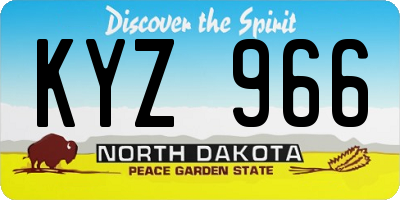 ND license plate KYZ966