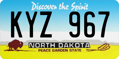 ND license plate KYZ967