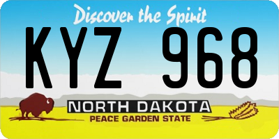 ND license plate KYZ968