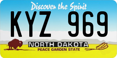 ND license plate KYZ969