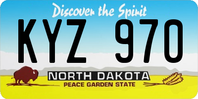 ND license plate KYZ970