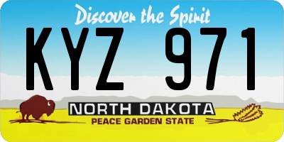 ND license plate KYZ971