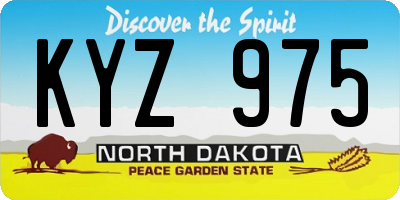ND license plate KYZ975