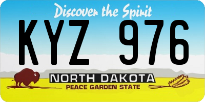 ND license plate KYZ976
