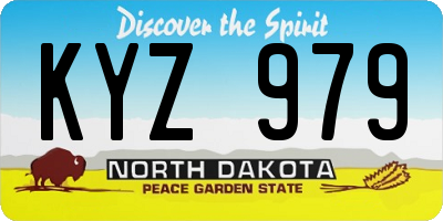 ND license plate KYZ979