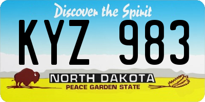 ND license plate KYZ983
