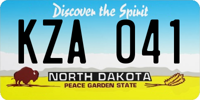 ND license plate KZA041