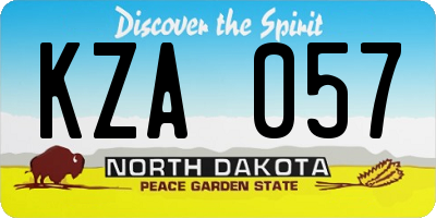 ND license plate KZA057
