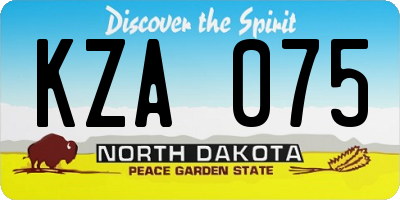 ND license plate KZA075