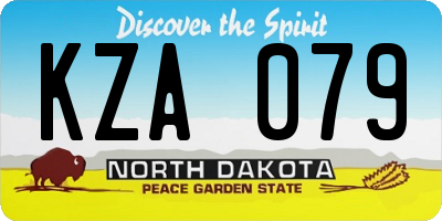 ND license plate KZA079