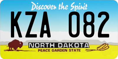 ND license plate KZA082