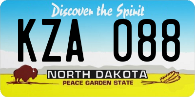 ND license plate KZA088