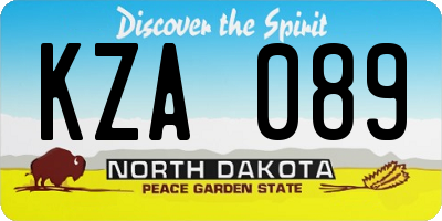 ND license plate KZA089