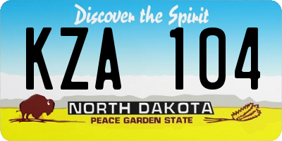 ND license plate KZA104